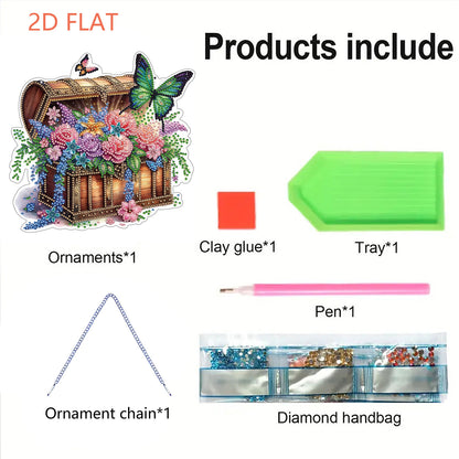 Treasure Bouquet DIY 2D Flat Acrylic Diamond Painting Hanging Pendant Home Decor