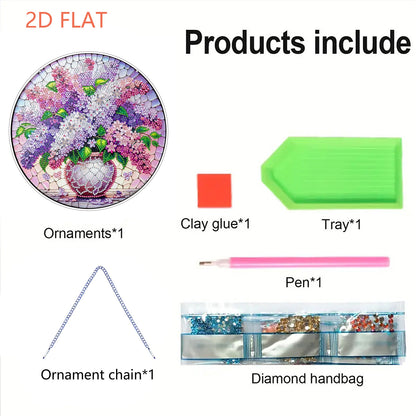 Lavender Bouquet DIY 2D Flat Acrylic Diamond Painting Hanging Pendant Home Decor