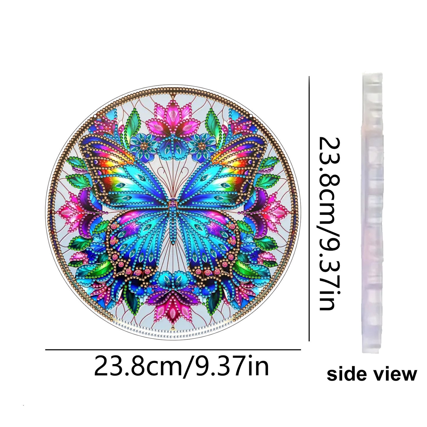 Butterfly Flower DIY 2D Flat Acrylic Diamond Painting Hanging Pendant Home Decor