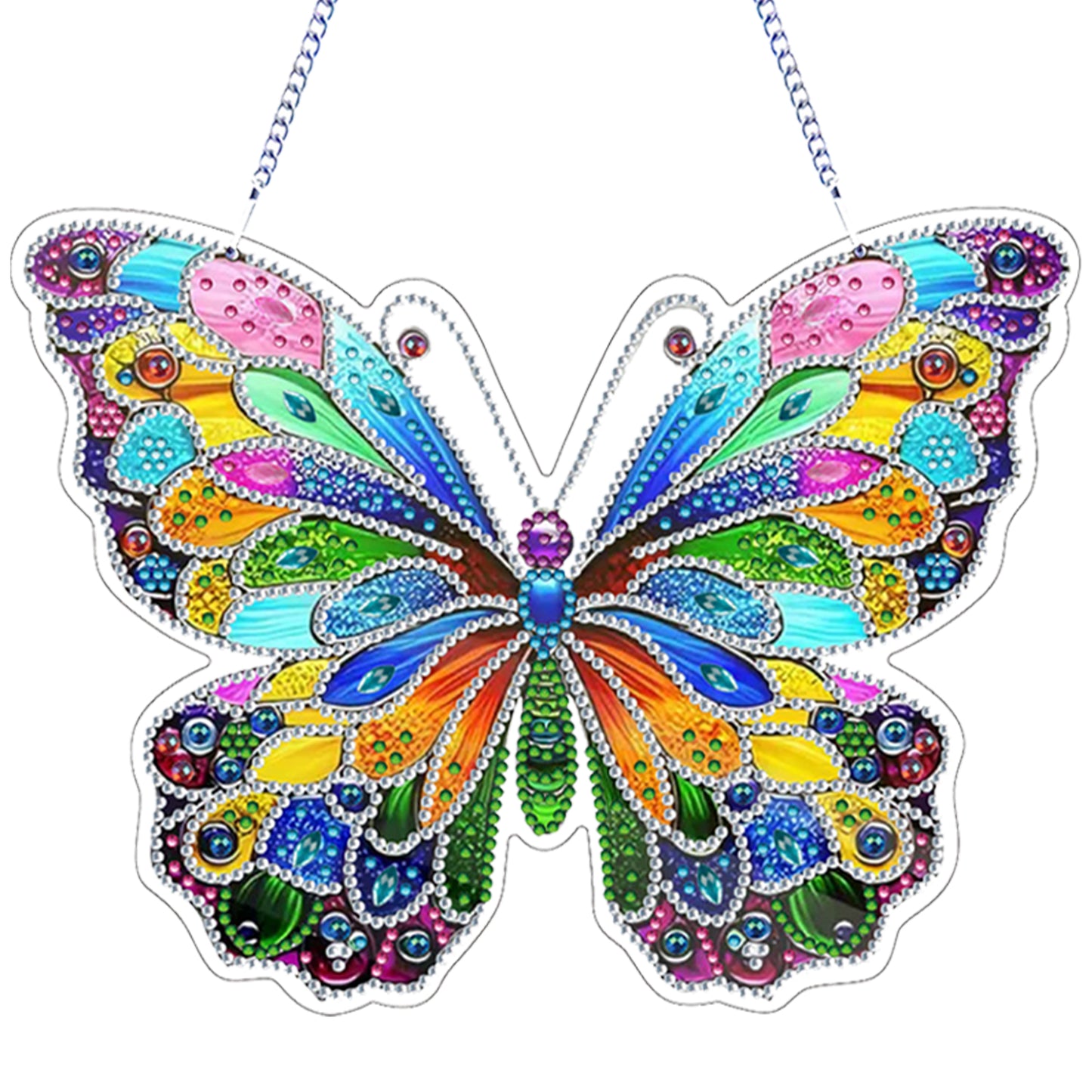 Butterfly DIY 2D Flat Acrylic Diamond Painting Hanging Pendant for Home Decor