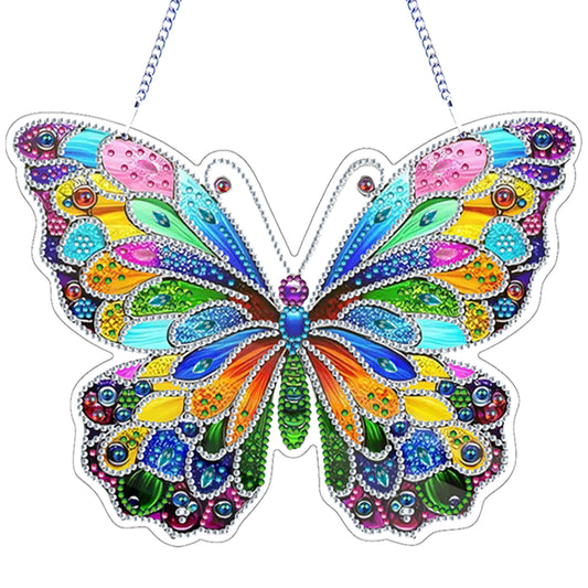 Butterfly DIY 2D Flat Acrylic Diamond Painting Hanging Pendant for Home Decor