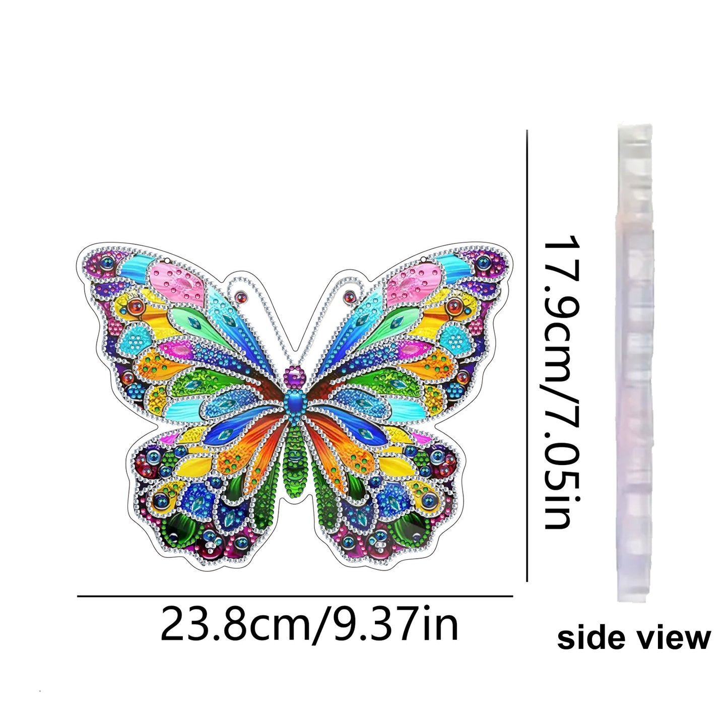 Butterfly DIY 2D Flat Acrylic Diamond Painting Hanging Pendant for Home Decor