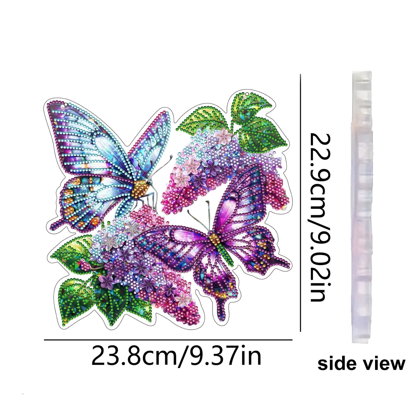 Lilac Butterfly DIY 2D Flat Acrylic Diamond Painting Hanging Pendant Home Decor