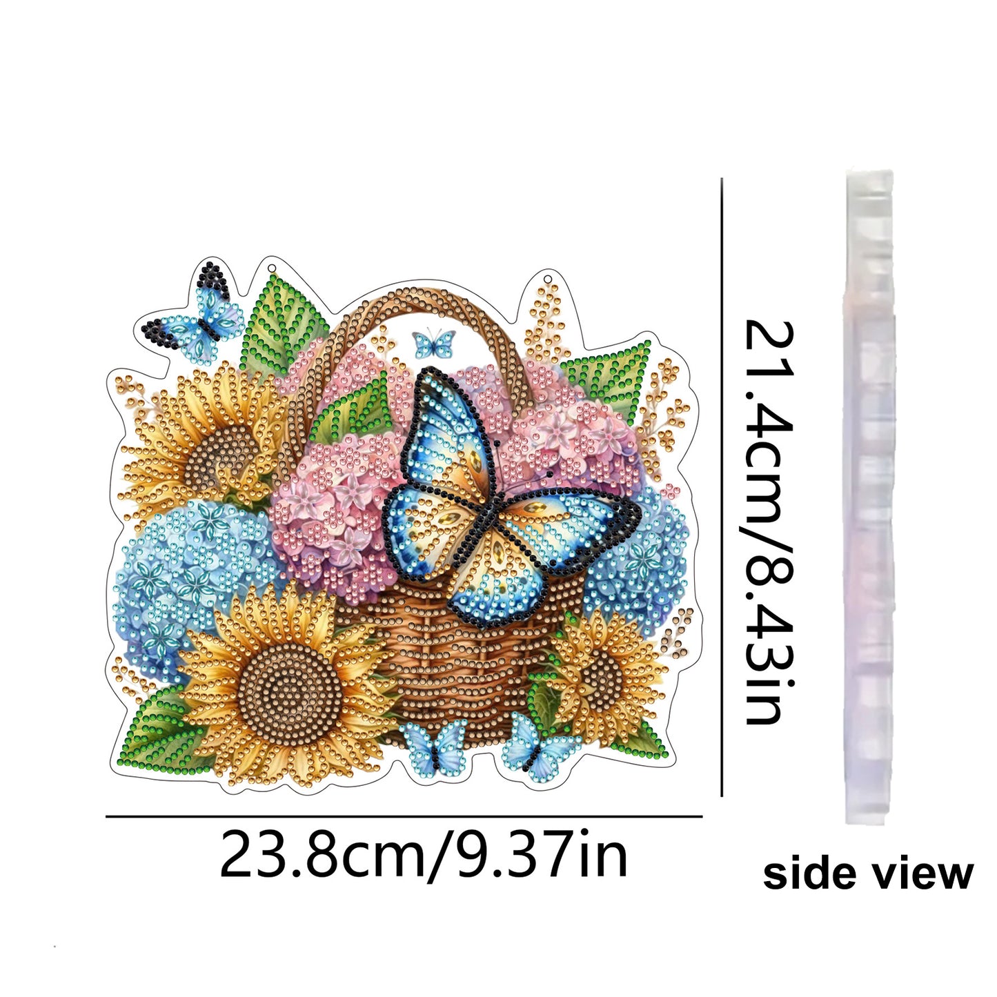 Sunflower Butterfly DIY 2D Flat Acrylic Home Diamond Painting Hanging Pendant