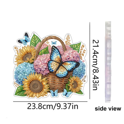 Sunflower Butterfly DIY 2D Flat Acrylic Home Diamond Painting Hanging Pendant