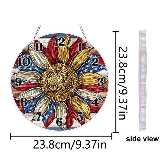 Sunflower 2D Flat DIY Acrylic Diamonds Painting Clocks Home   Bedroom Decor