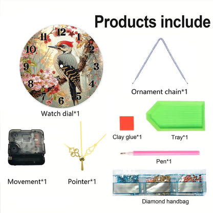 Little Bird 2D Flat DIY Acrylic Diamonds Painting Clocks Home   Bedroom Decor