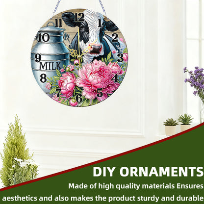 Dairy Cow 2D Flat DIY Acrylic Diamonds Painting Clocks Home   Bedroom Decor