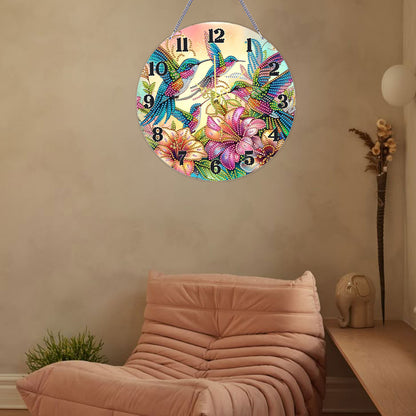 Bird Carry Flower 2D Flat DIY Acrylic Diamonds Painting Clocks Bedroom Decor