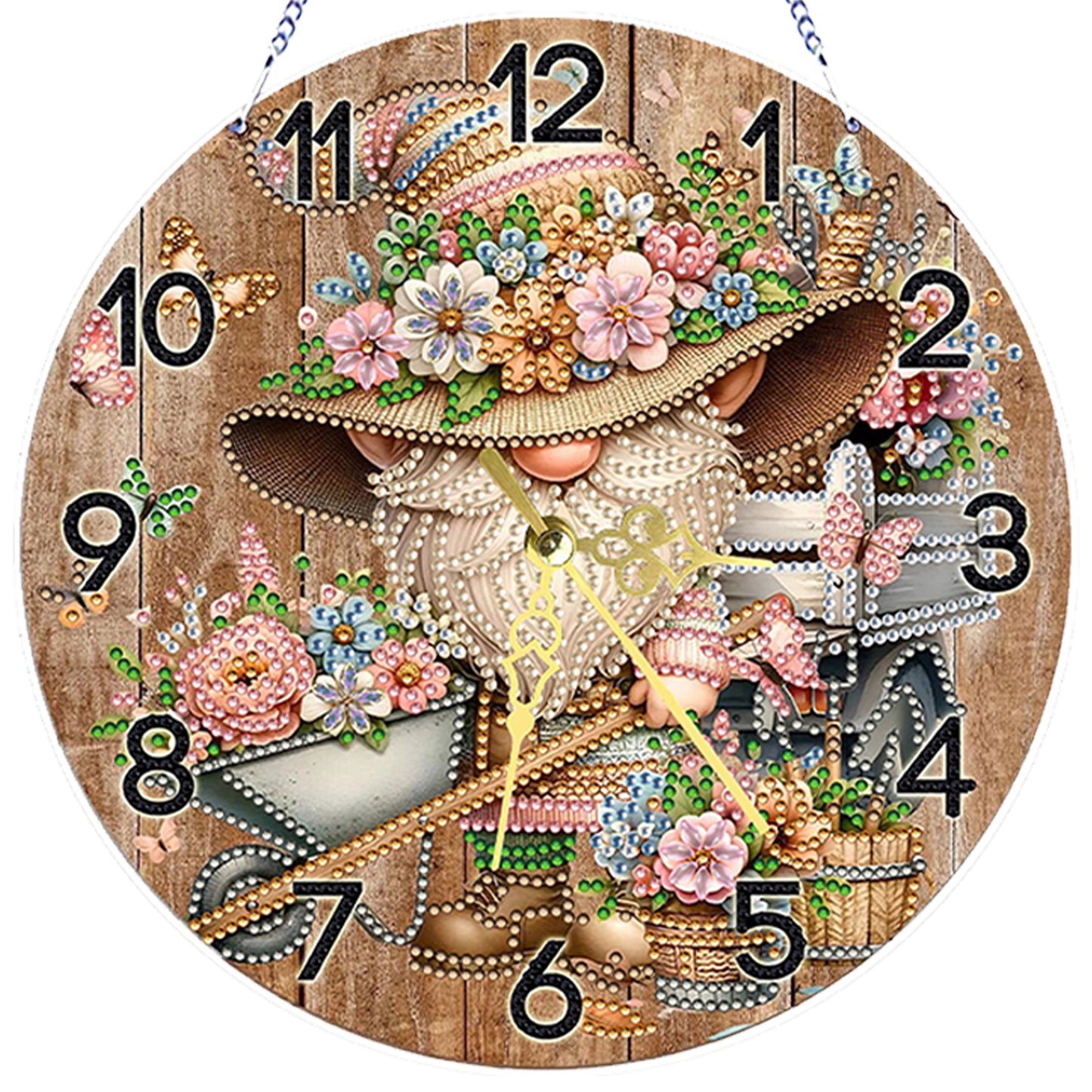 Flower Gnom 2D Flat DIY Acrylic Diamonds Painting Clocks Home   Bedroom Decor