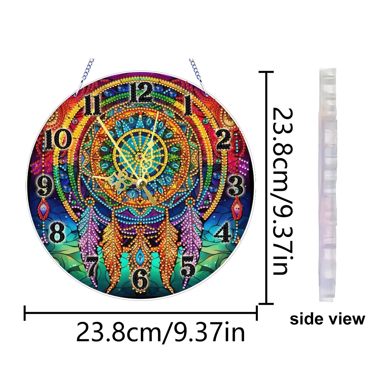 Dreamcatcher 2D Flat DIY Acrylic Diamonds Painting Clocks Home   Bedroom Decor