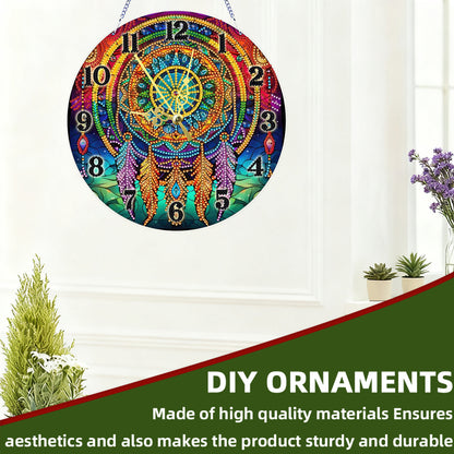 Dreamcatcher 2D Flat DIY Acrylic Diamonds Painting Clocks Home   Bedroom Decor