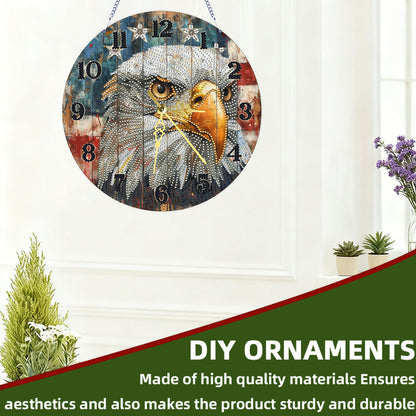 Eagle 2D Flat DIY Acrylic Diamonds Painting Clocks for Home Wall or Window Decor