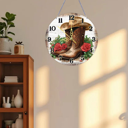 Knight Boots 2D Flat DIY Acrylic Diamonds Painting Clocks Home   Bedroom Decor