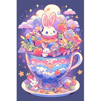 Cup Rabbit - Full Round Drill Diamond Painting 40*60CM
