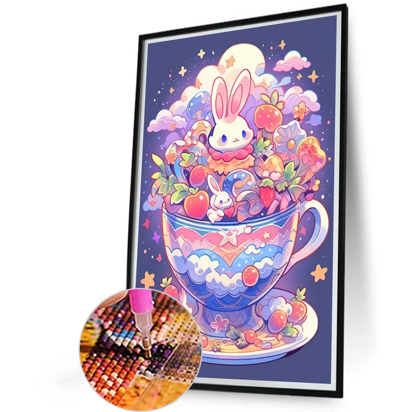 Cup Rabbit - Full Round Drill Diamond Painting 40*60CM
