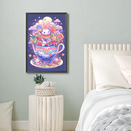 Cup Rabbit - Full Round Drill Diamond Painting 40*60CM