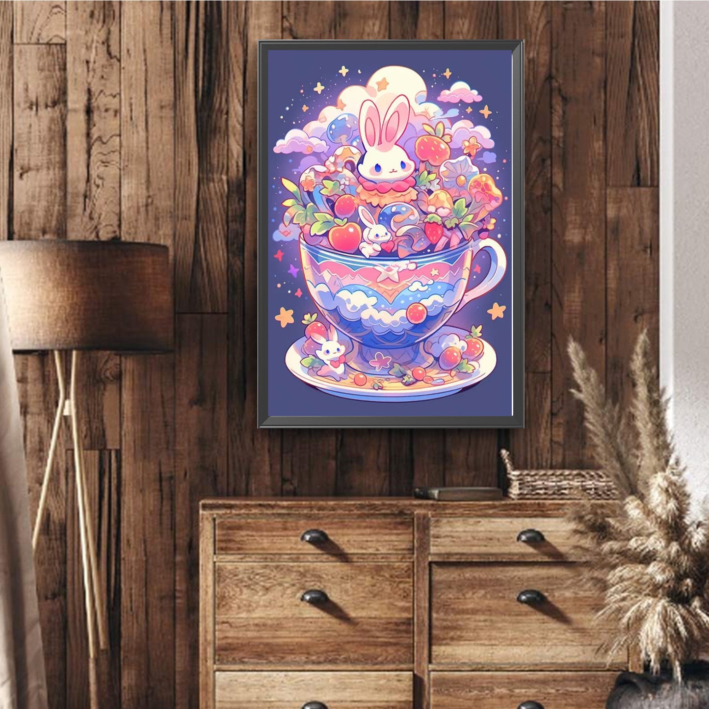 Cup Rabbit - Full Round Drill Diamond Painting 40*60CM