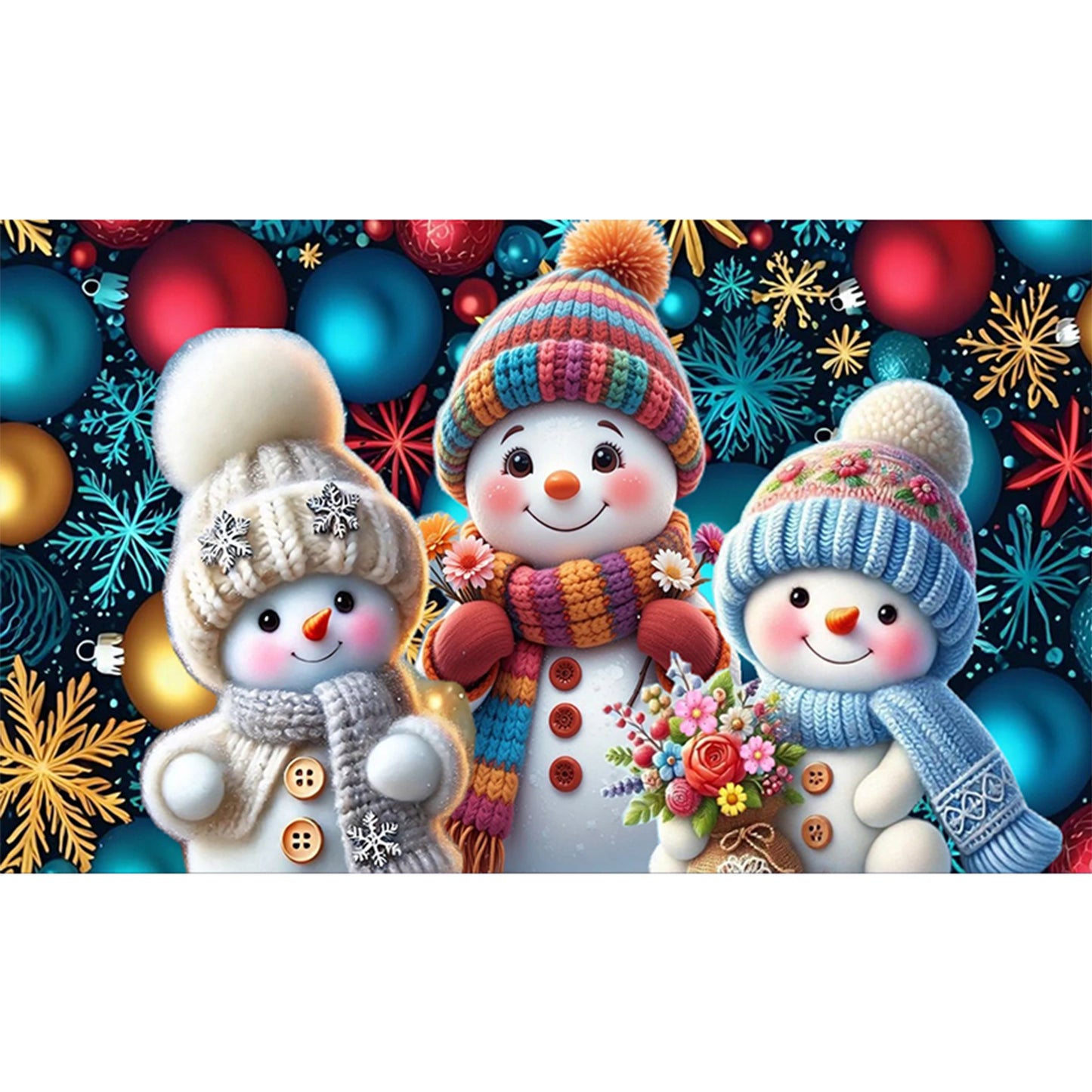 Snowman - Full Round Drill Diamond Painting 80*50CM