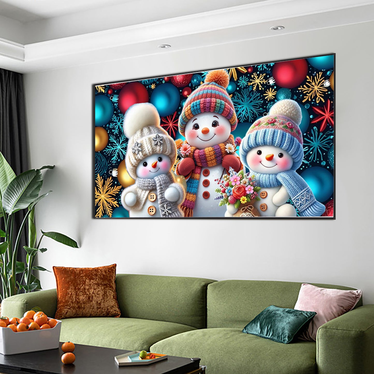 Snowman - Full Round Drill Diamond Painting 80*50CM