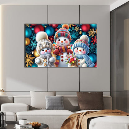 Snowman - Full Round Drill Diamond Painting 80*50CM