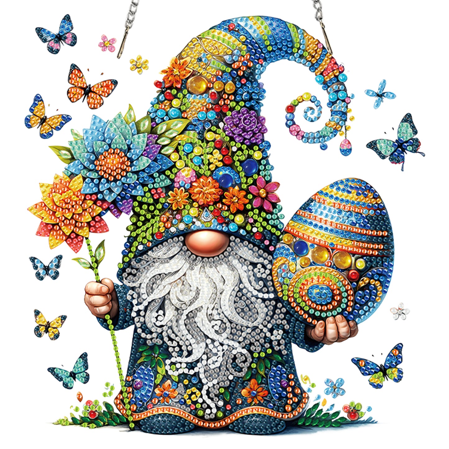 Easter 2D Flat DIY Special Shape Diamond Art Hanging Pendant Kit Wall Door Decor