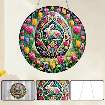 Egg Wreath 2D Flat DIY Special Shape Diamond Art Hanging Pendant Kit Wall Decor