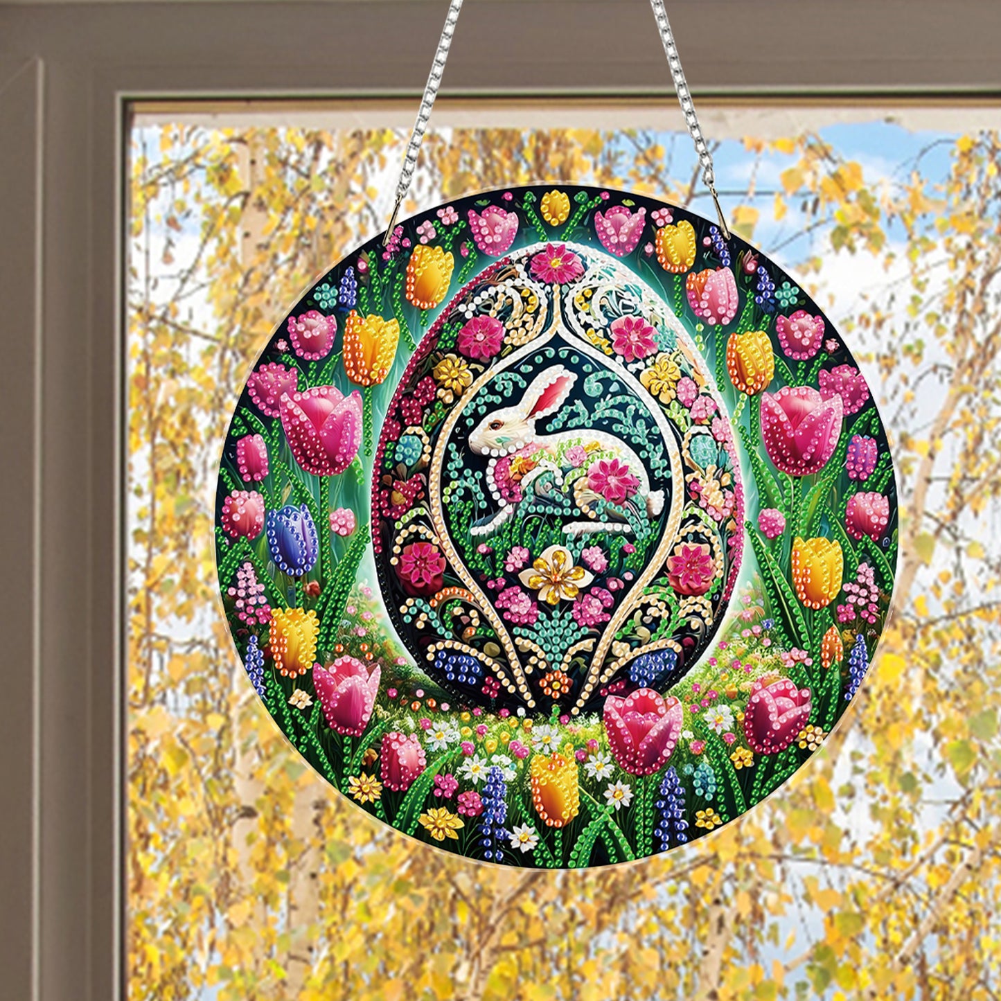 Egg Wreath 2D Flat DIY Special Shape Diamond Art Hanging Pendant Kit Wall Decor
