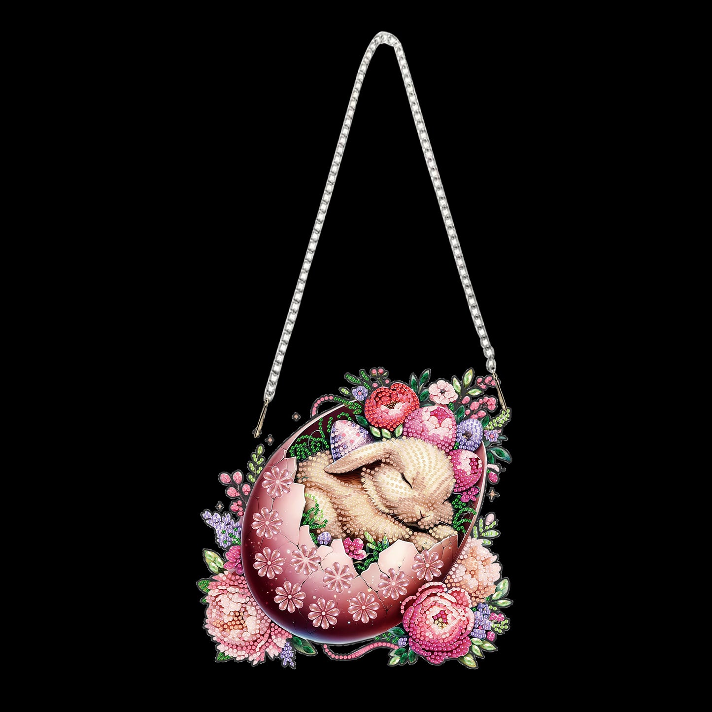 Rabbit 2D Flat DIY Special Shape Diamond Art Hanging Pendant Kit Wall Door Decor