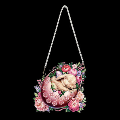 Rabbit 2D Flat DIY Special Shape Diamond Art Hanging Pendant Kit Wall Door Decor