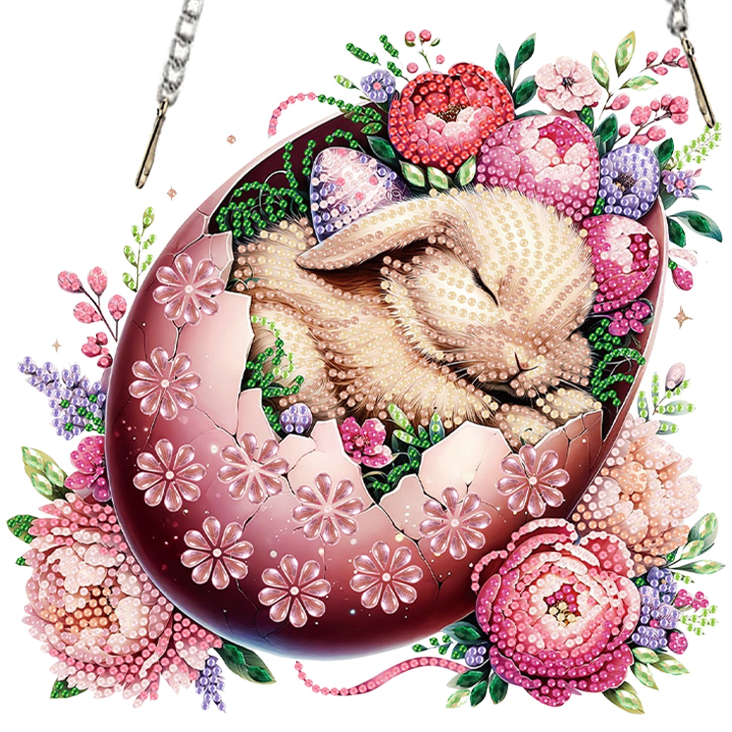 Rabbit 2D Flat DIY Special Shape Diamond Art Hanging Pendant Kit Wall Door Decor