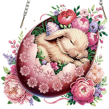 Rabbit 2D Flat DIY Special Shape Diamond Art Hanging Pendant Kit Wall Door Decor