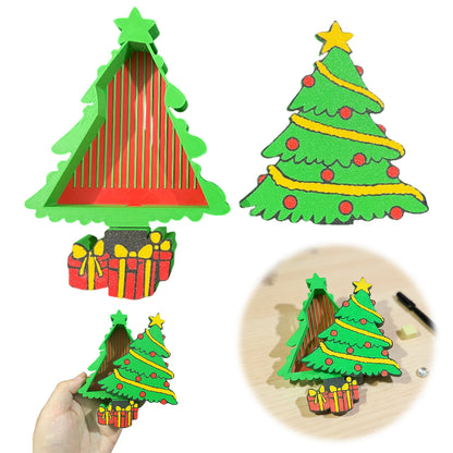 Christmas Tree Diamond Painting Tray Organizer with Lid for DIY Diamond Painting