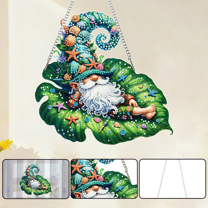 Ocean Gnome 2D Flat DIY Special Shape Diamond Art Hanging Pendant Kit Wall Decor