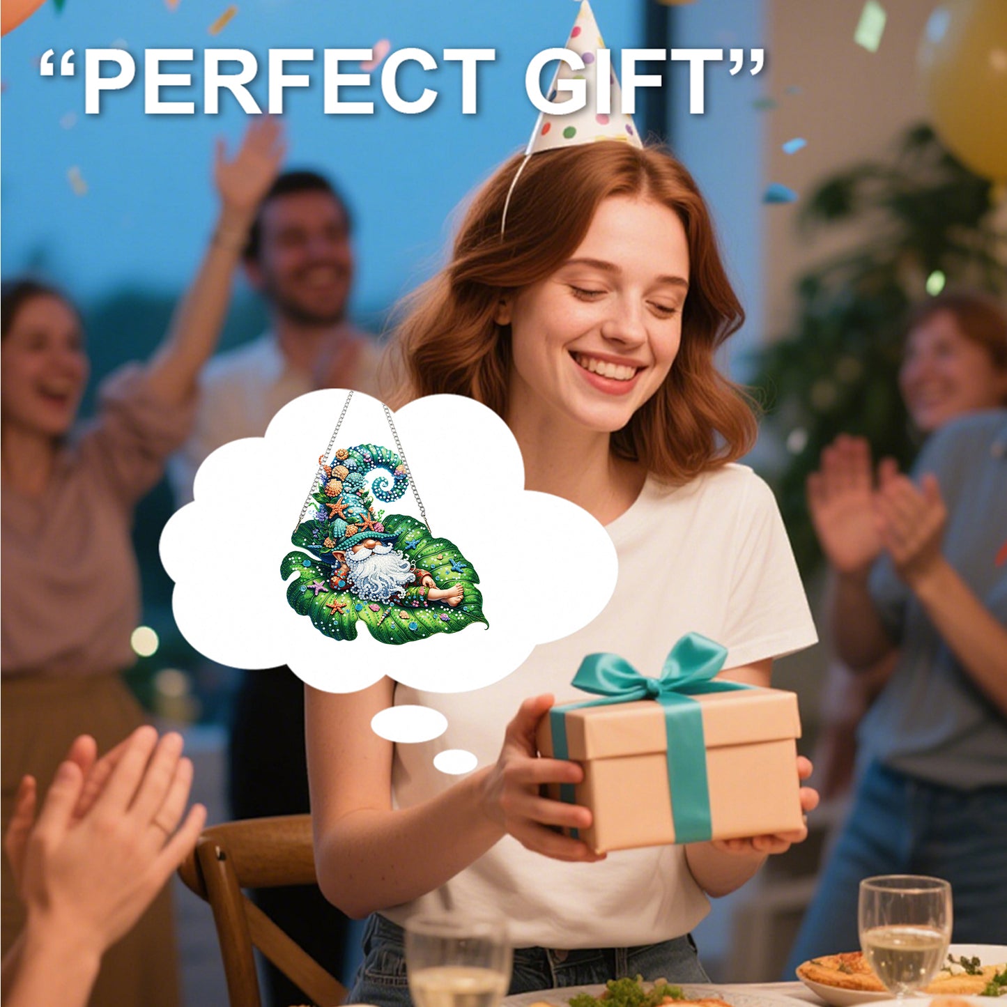 Ocean Gnome 2D Flat DIY Special Shape Diamond Art Hanging Pendant Kit Wall Decor