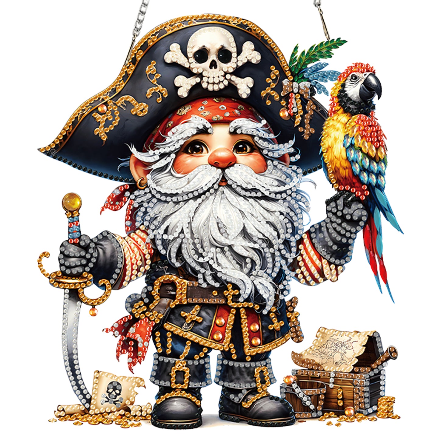 Pirate Gnome 2D Flat DIY Special Shape Hanging Diamond Art Kits Wall Decor