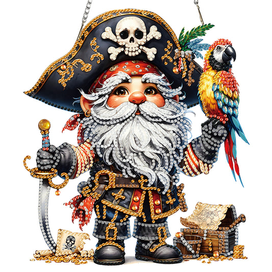 Pirate Gnome 2D Flat DIY Special Shape Hanging Diamond Art Kits Wall Decor