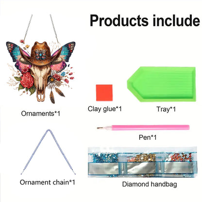 Butterfly Cowboy Sku 2D Flat DIY Special Shape Diamond Art Hanging Pendant Kit