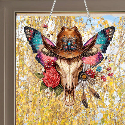 Butterfly Cowboy Sku 2D Flat DIY Special Shape Diamond Art Hanging Pendant Kit