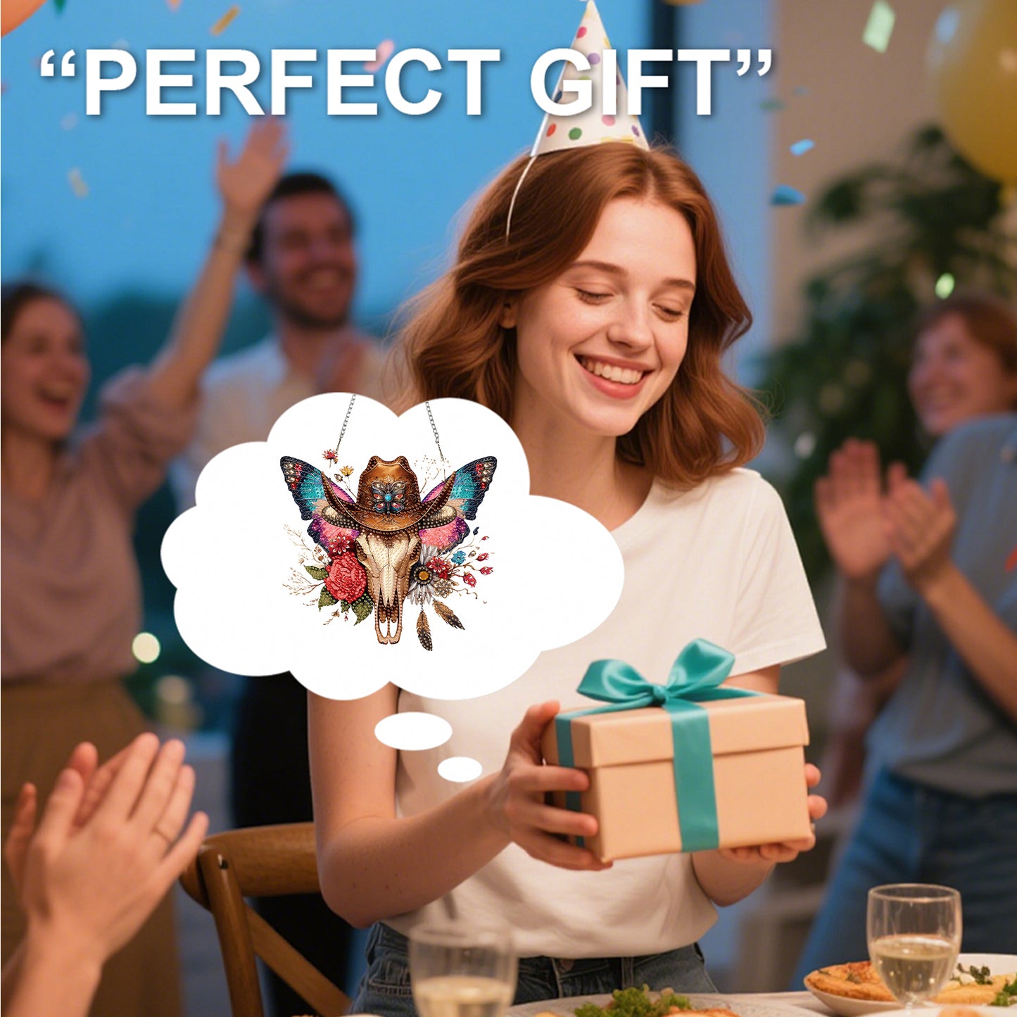 Butterfly Cowboy Sku 2D Flat DIY Special Shape Diamond Art Hanging Pendant Kit