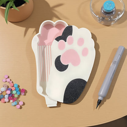 Diamond Painting Tray Organizer with Magnetic Lid for DIY Crafts(White-black L)