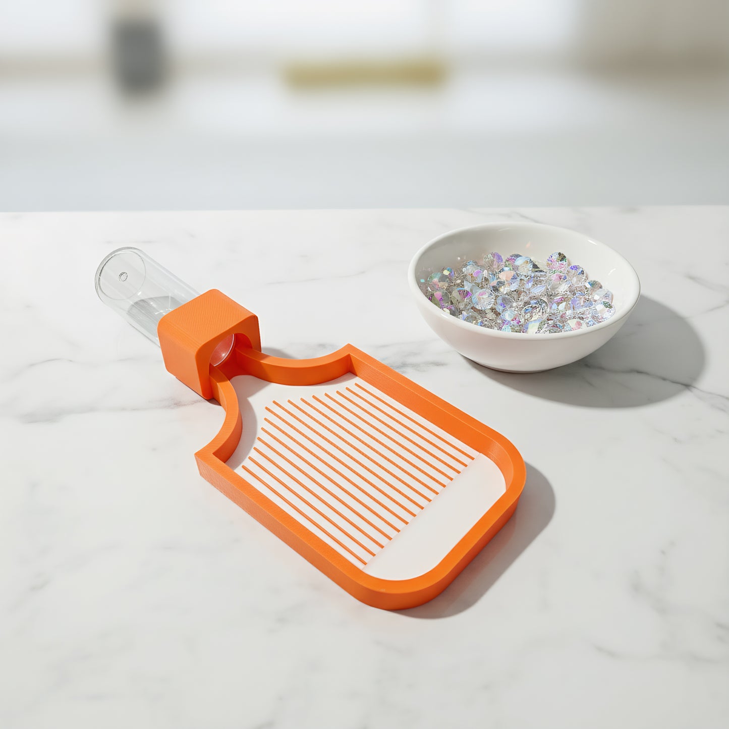 Diamond Art Painting Bead Sorting Tray with Jar for Diamond Art Beads (Orange)