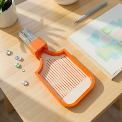 Diamond Art Painting Bead Sorting Tray with Jar for Diamond Art Beads (Orange)