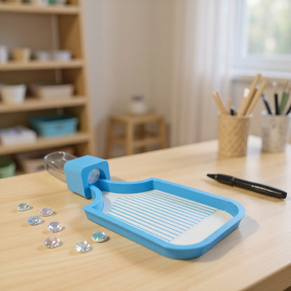 Diamond Art Painting Bead Sorting Tray with Jar for Diamond Art Beads (Blue)