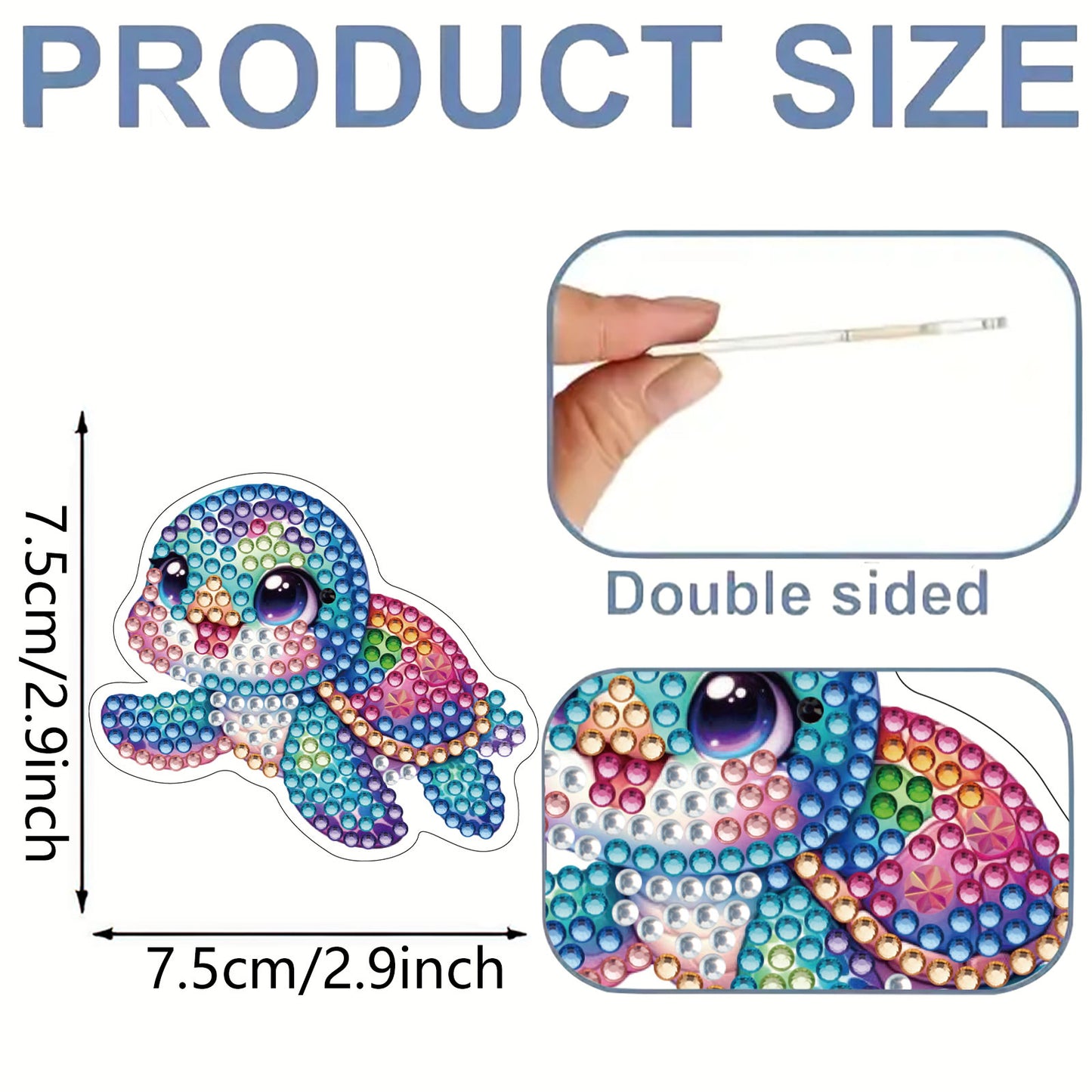 30Pcs Turtle 2D Acrylic DIY Diamond Painting Magnets Special-Shaped Diamond Home