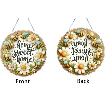 Sweet Home 2D Flat DIY Acrylic Diamond Art Pendant Craft Kit for Home Wall Decor