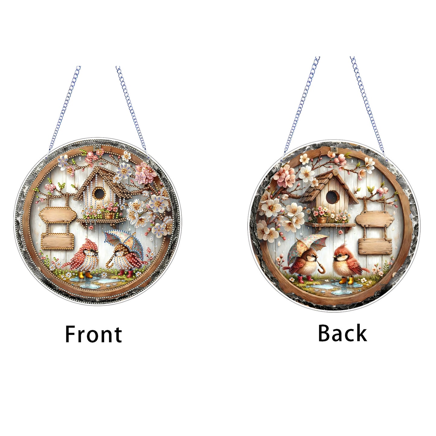 Bird Nest 2D Flat DIY Acrylic Diamond Art Pendant Craft Kit for Home Wall Decor