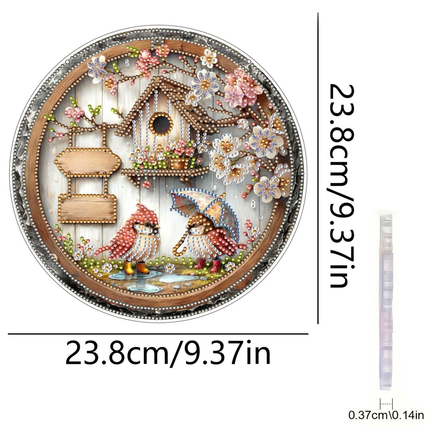 Bird Nest 2D Flat DIY Acrylic Diamond Art Pendant Craft Kit for Home Wall Decor