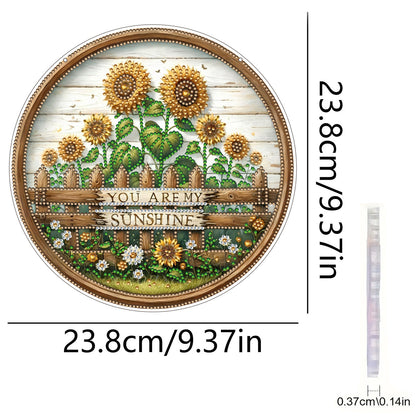 Sunflower 2D Flat DIY Acrylic Diamond Art Pendant Craft Kit for Home Wall Decor