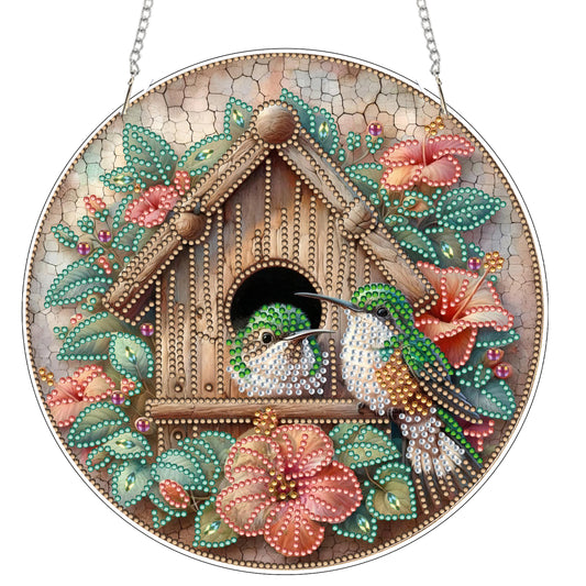 Garden Nest 2D Flat DIY Acrylic Diamond Art Pendant Craft for Home Wall Decor